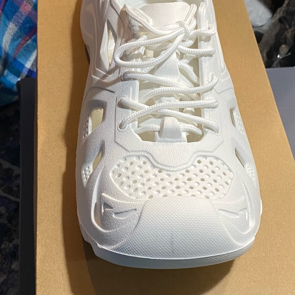 White athletic shoe (croc like)